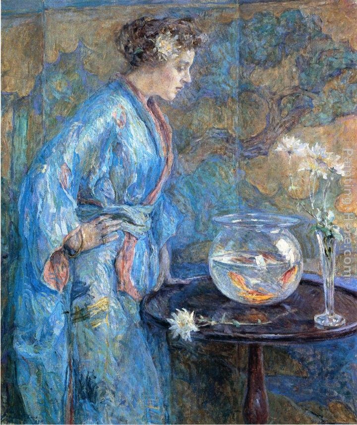 Robert Reid Girl in Blue Kimono